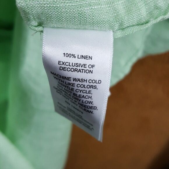 VINEYARD VINES Shirt Mens XL Solid Green Button Down Long Sleeve 100% Linen - Picture 5 of 8